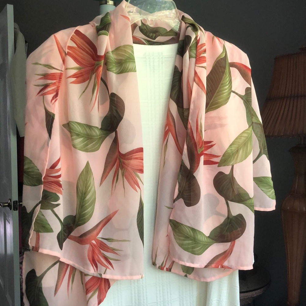 Tommy Bahama Sheer Floral Print Scarf Wrap Shawl